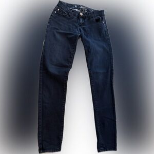 Celebrity Pink Blue Slim Jeans with Subtle Fading